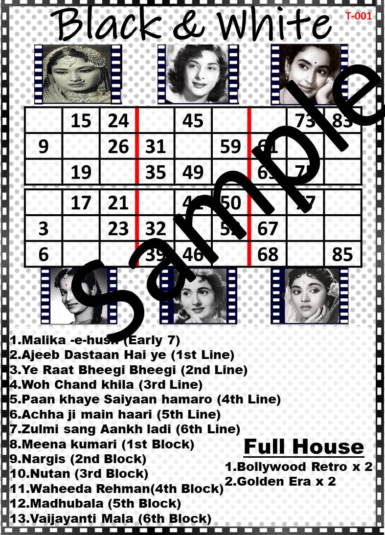 Theme Tambola Tickets