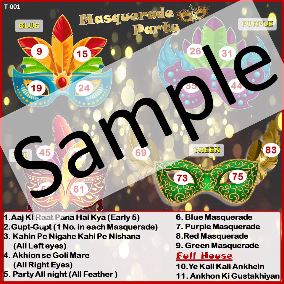 Theme Tambola Tickets
