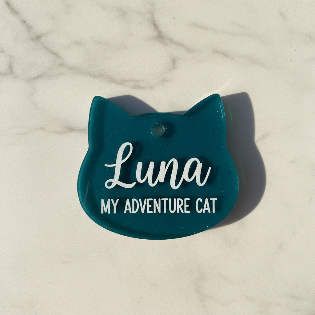 Customized Name and Msg Resin Cat Tag