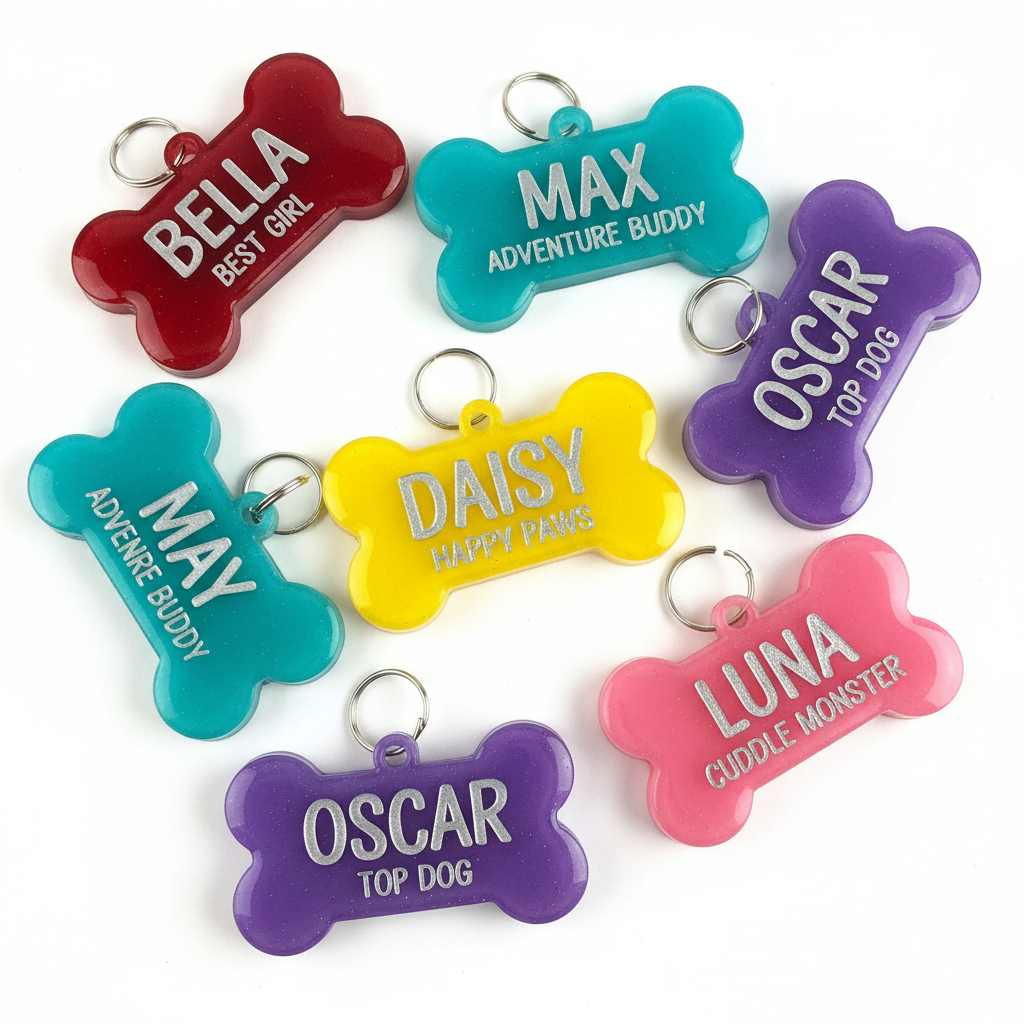Customized Name and Msg Resin Dog Tag