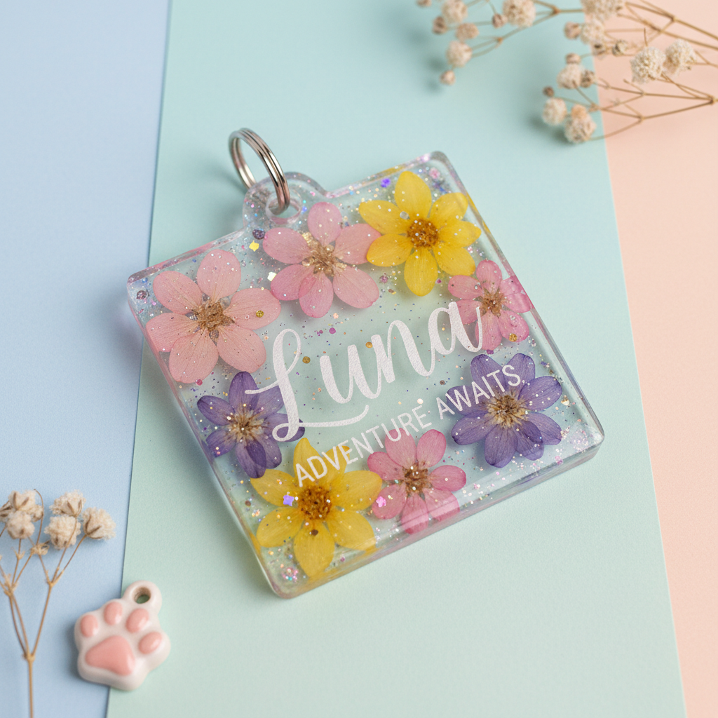 Customized Name and Msg Resin Dog Tag