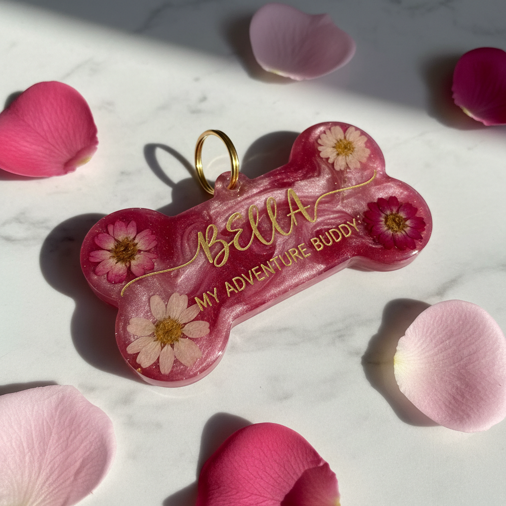 Customized Name and Msg Resin Dog Tag