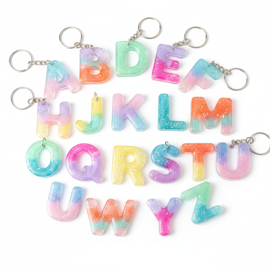 Resin Letter Keychain