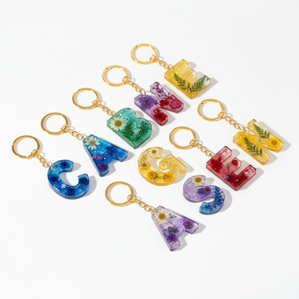 Resin Letter Keychain
