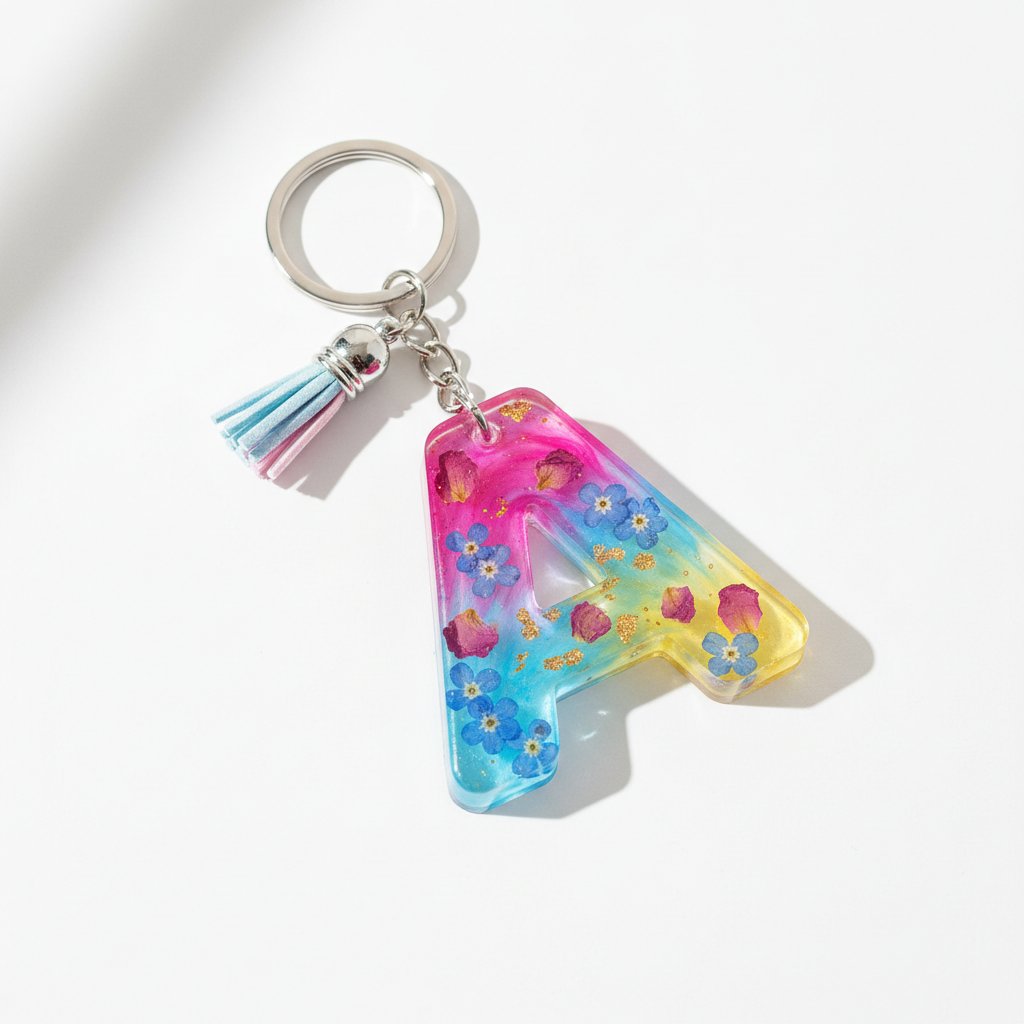 Resin Letter Keychain