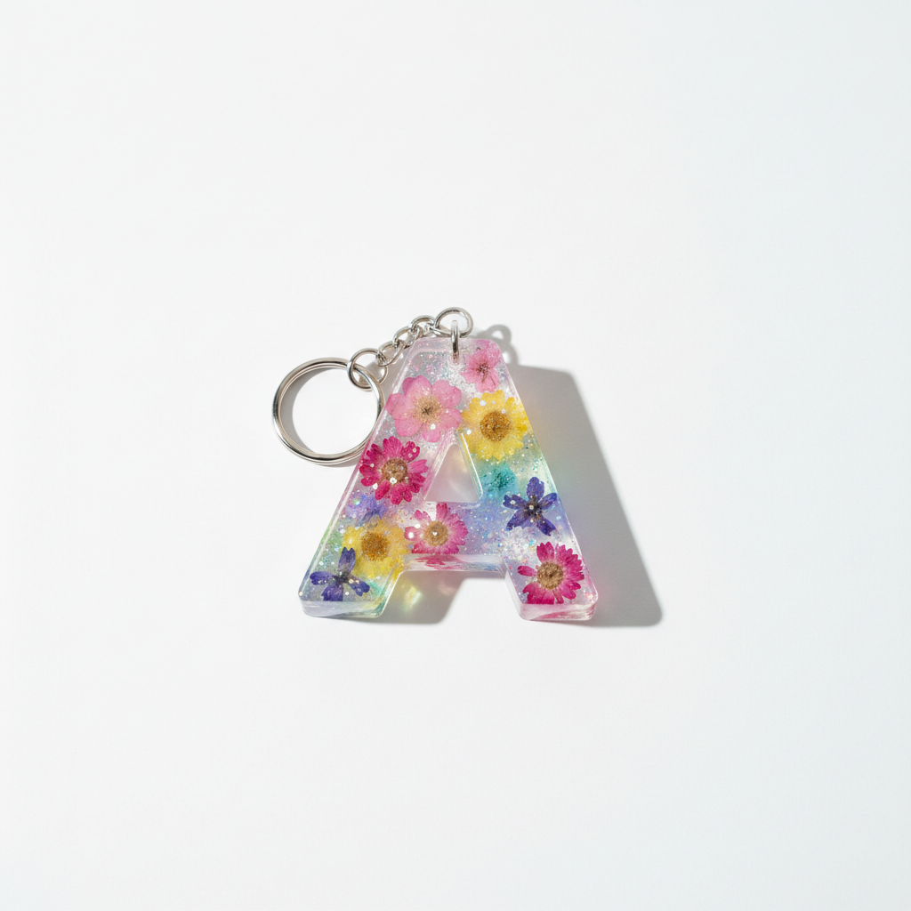 Resin Letter Keychain