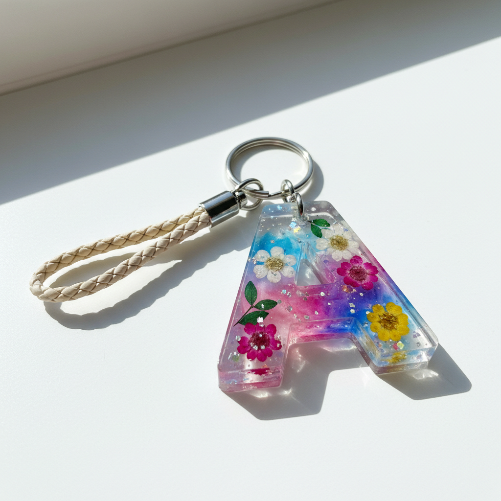 Resin Letter Keychain