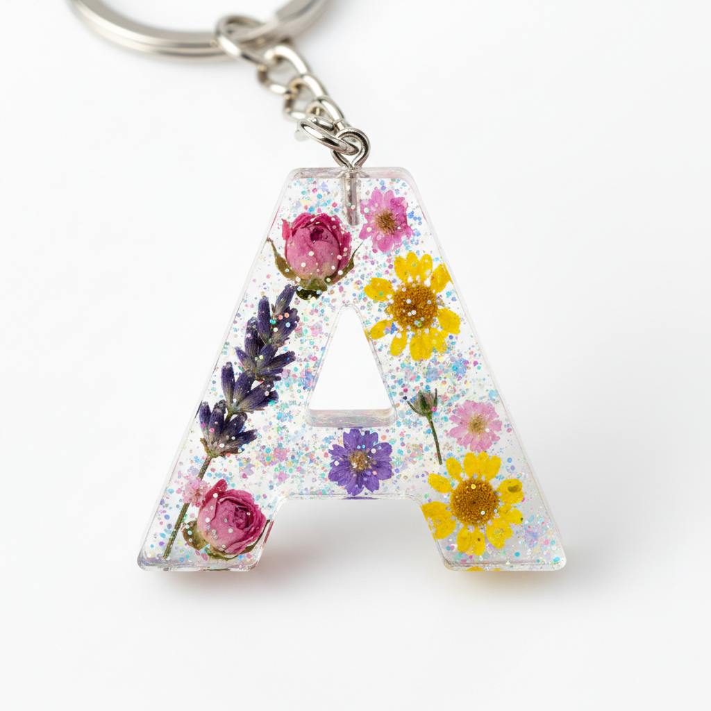 Resin Letter Keychain